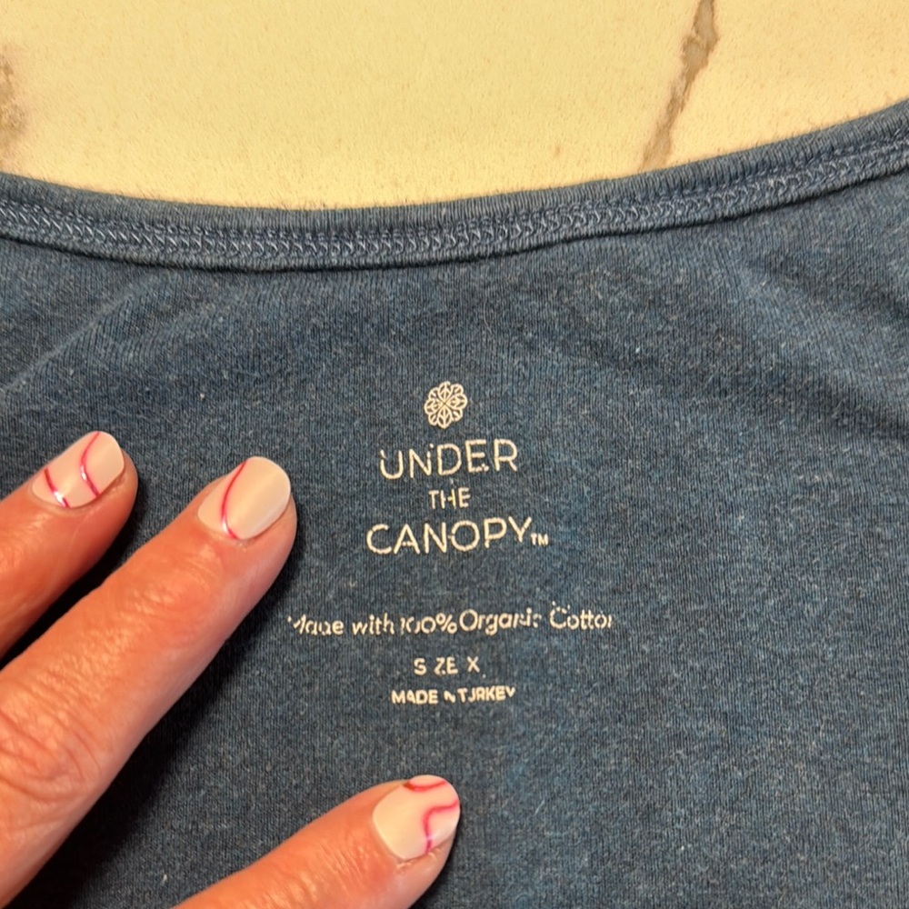 Under the Canopy Blue Organic Cotton sleeveless pajama set.